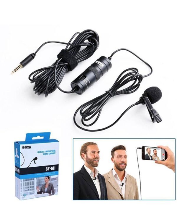 Boya Mic M1 Lavalier Collar Microphone for Canon Nikon DSLR Camcorder & Phone Android Iphone