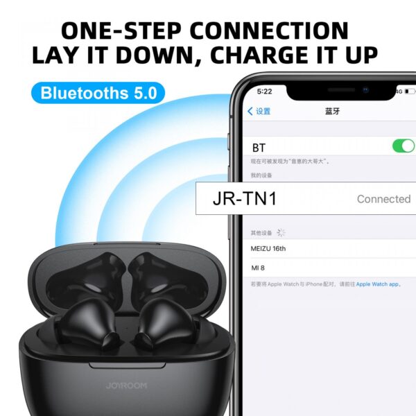 Joyroom TWS ANC Noise Reduction Earbuds JR-TN1 – Black - Image 2