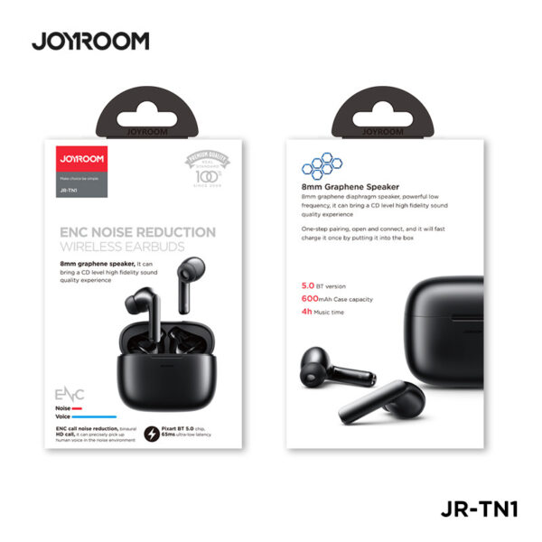 Joyroom TWS ANC Noise Reduction Earbuds JR-TN1 – Black - Image 6