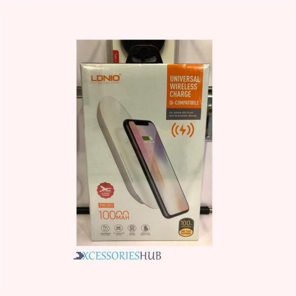 LDNIO | Universal Wireless Charging | 10,000 mAh | Slim Design | Dual USB Input | Power Bank - Image 2