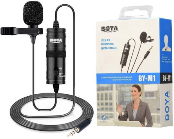 Boya Mic M1 Lavalier Collar Microphone for Canon Nikon DSLR Camcorder & Phone Android Iphone - Image 2