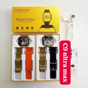 C9 Ultra Max Golden Edition with 2 straps and dual always on display
