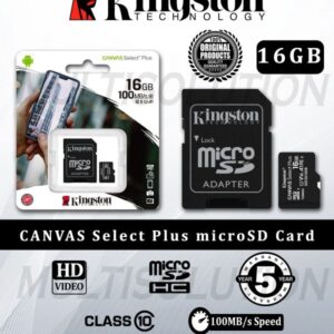 Kingston microSD Canvas Select Memory Card - Class 10 100MB Read Speed - 5 Years Warranty