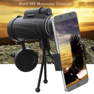 PANDA 40X60 HD Zoom Lens Camping Travel Waterproof Monocular Telescope+Tripod+Clip for Cell Phone
