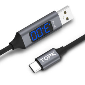 Original TOPK AC32 LED Display USB Voltage & Current Display Type C Cable