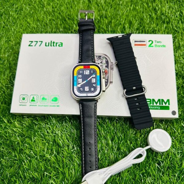 Z77 Ultra Smart Watch with DUAL Straps | 8 Ultra Smart Watch For Men Women | Big 2.12" Full HD Touch Display Screen | BT Calling & All Types Fitness Tracking Features