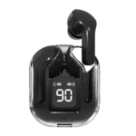 Air 39 transparent wireless earbuds with Bluetooth connectivity, compact charging case, and high-quality sound for music and calls