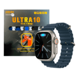 Ultra 10 smart watch 10-in-1 features with large HD display, Bluetooth calling, fitness tracking, and multiple health monitoring functions