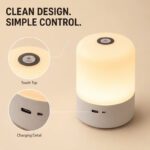 Multifunctional Bedside Lamp, Remote-Controlled Timer Night Light, Three-Level Color Temperature with Stepless Dimming, LED Time Display, Type-C Fast Charging,